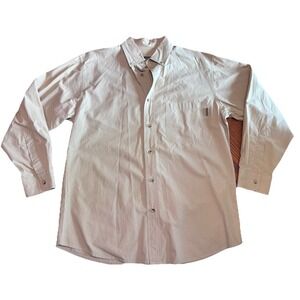 Woolrich Men's Button Down Shirt Beige Khaki Long Sleeve Medium Outdoor Casual